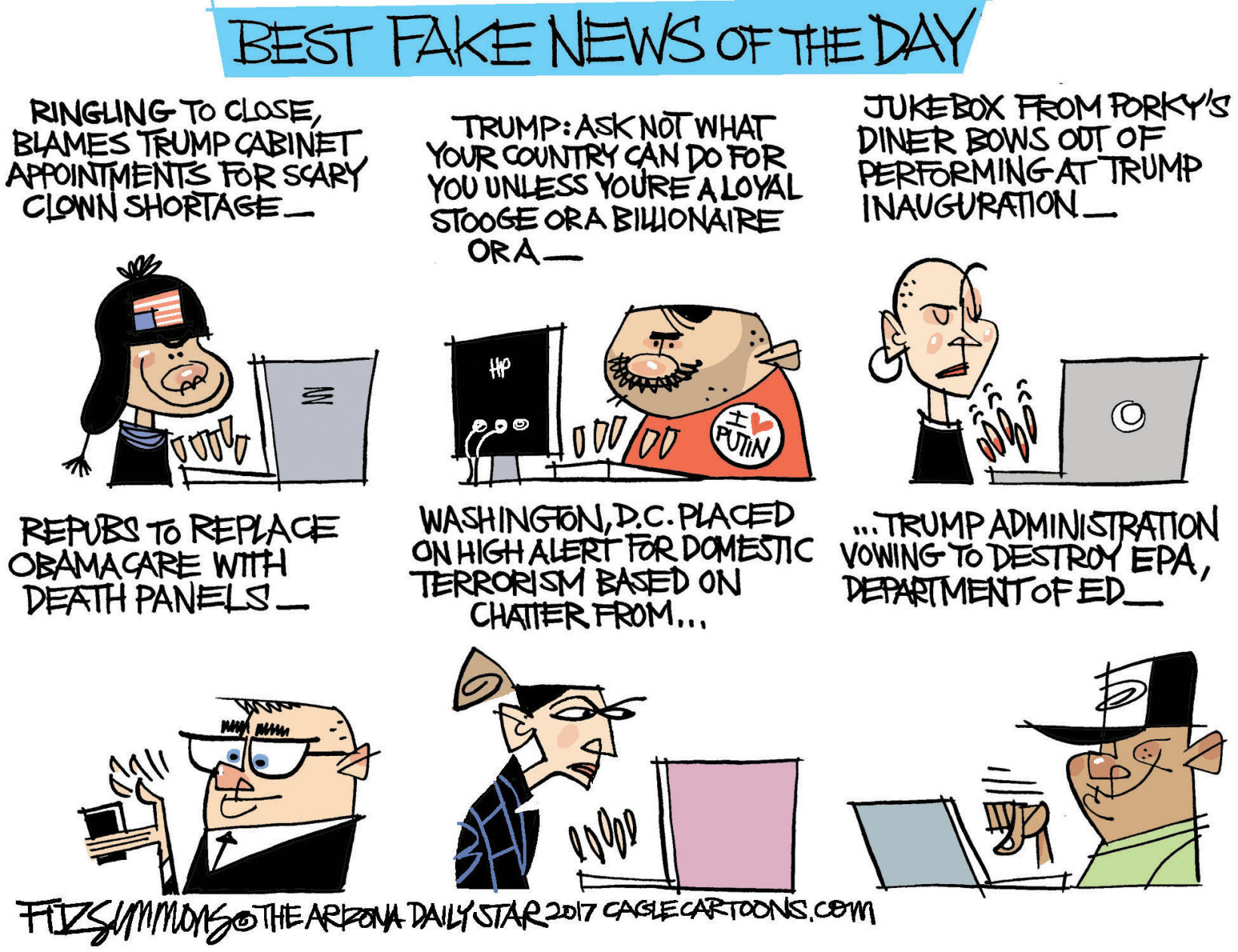 Daily Fitz Cartoon: Fake News of the Day
